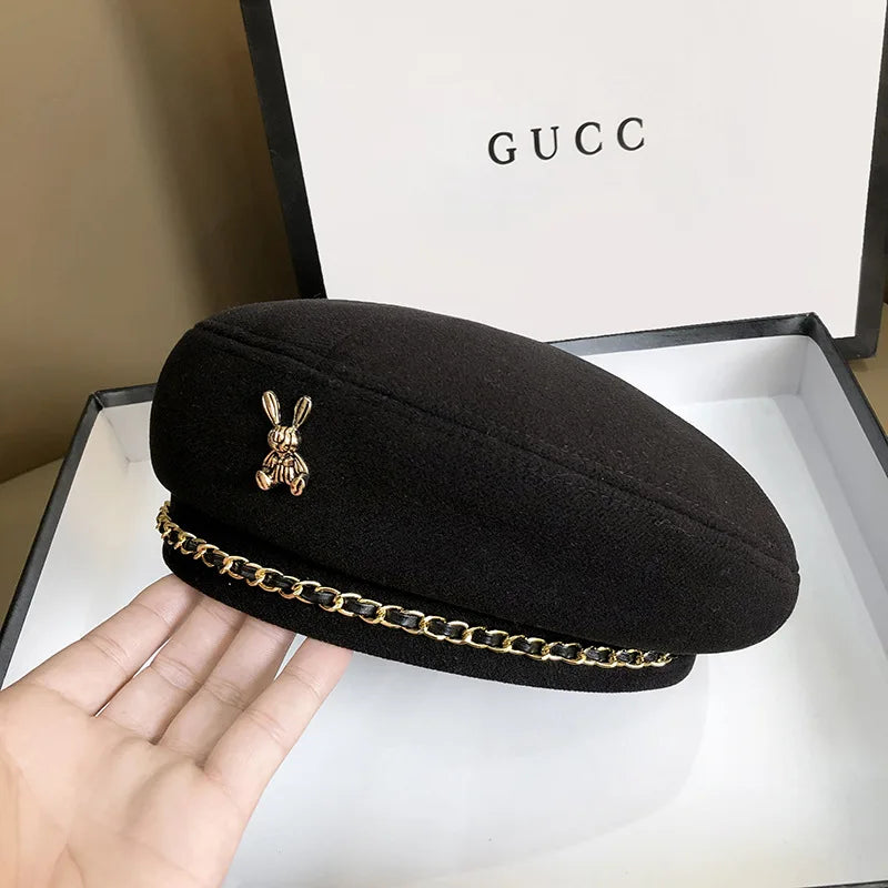 Boina Feminina Estilo Britânico