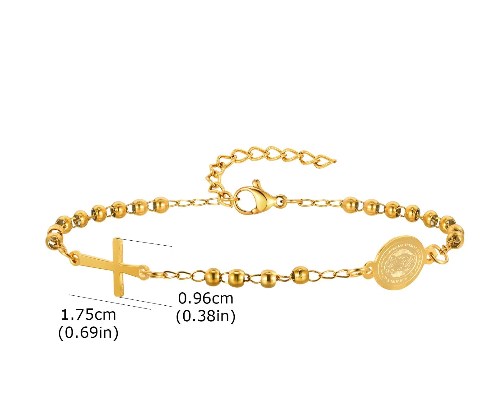 Pulseira Terço com Cruz