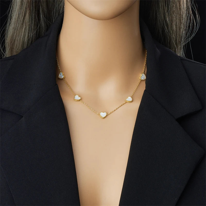 Conjunto Coração em Madrepérola