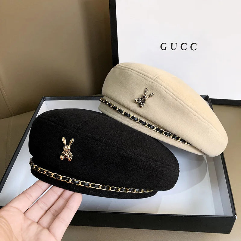 Boina Feminina Estilo Britânico