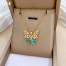 Conjunto Cristal Azul e Borboleta Vazada