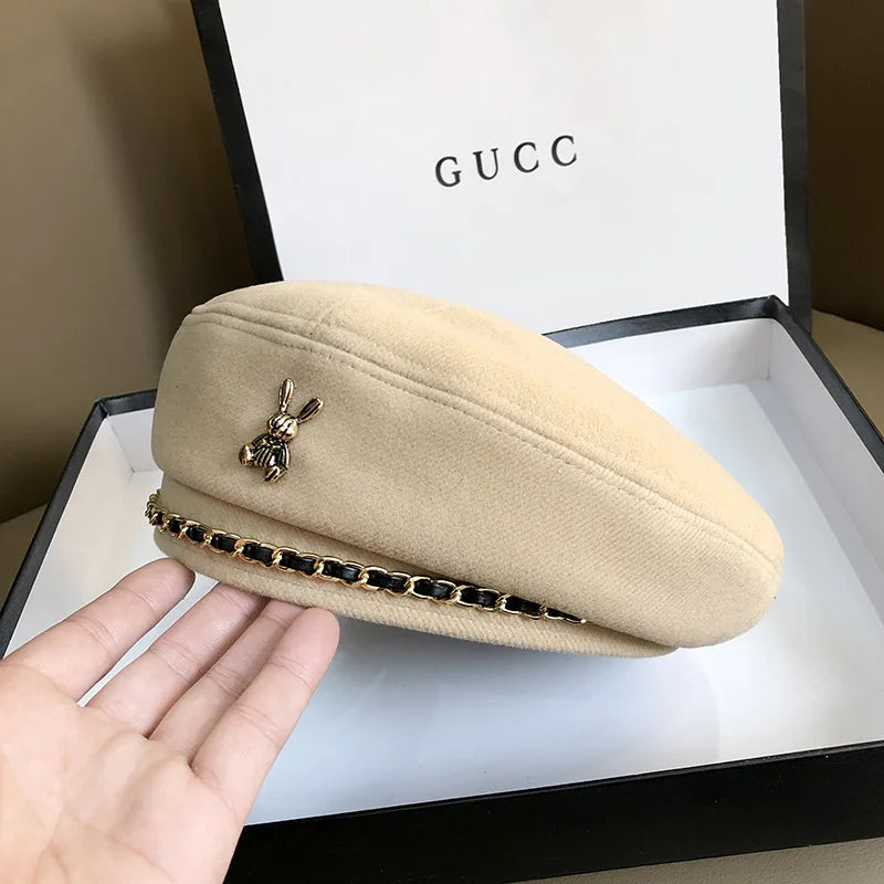 Boina Feminina Estilo Britânico