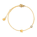 Pulseira de Corrente Fina com Cruz