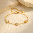 Pulseira com Flor e Zircônia