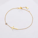 Pulseira de Corrente Fina com Cruz