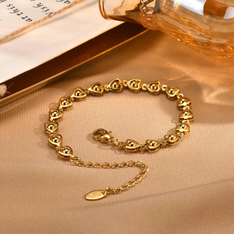 Pulseira Feminina com Elo em Coração