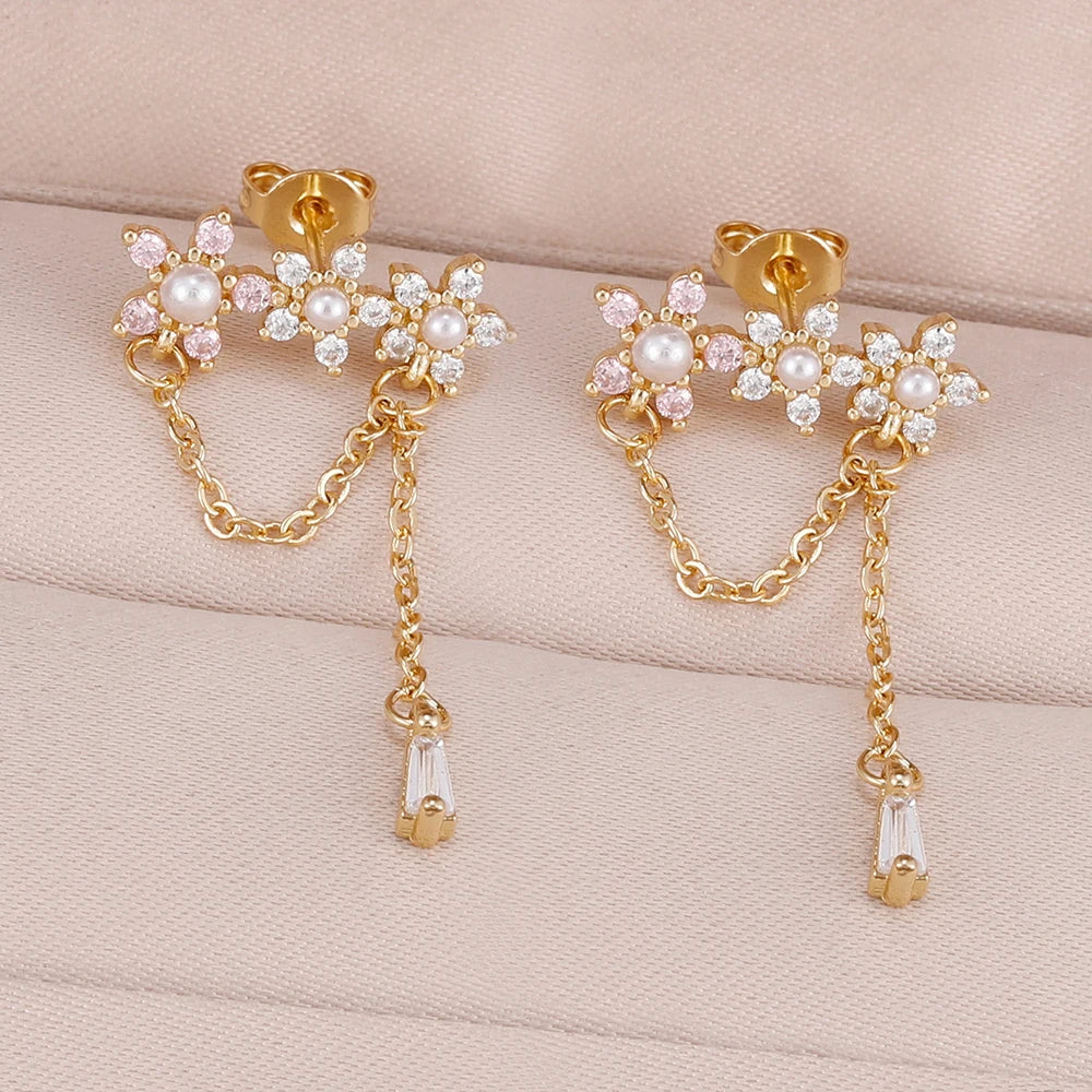 Brinco Flor Encanto Rosa