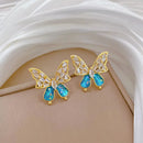 Conjunto Cristal Azul e Borboleta Vazada