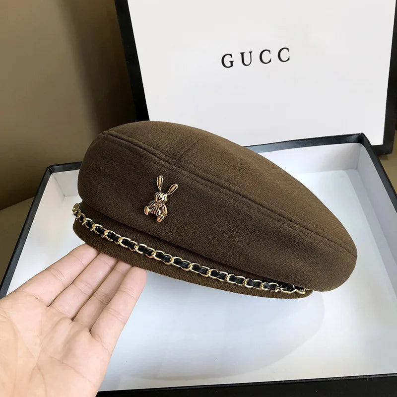 Boina Feminina Estilo Britânico