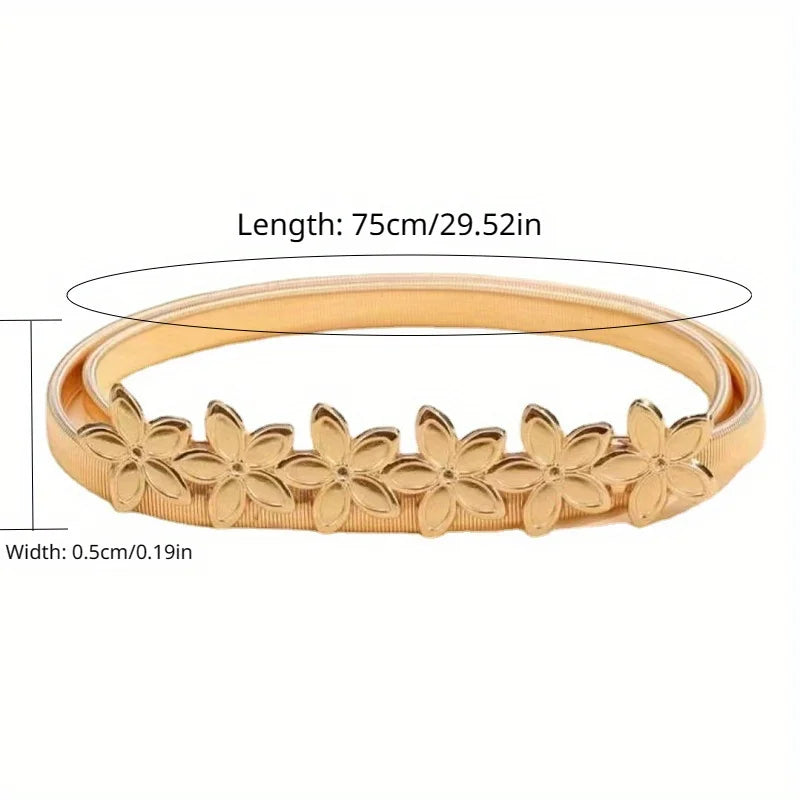 Cinto Fino com Seis Pequenas Flores