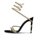 Sandália Tira no Tornozelo em Formato de Cobra