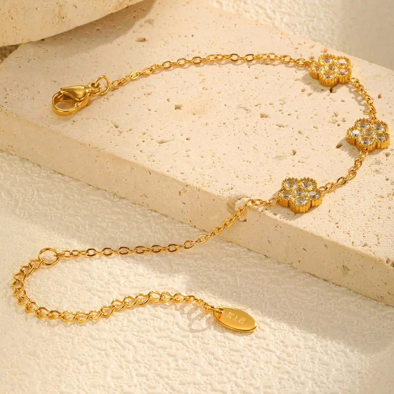 Pulseira com Flor e Zircônia